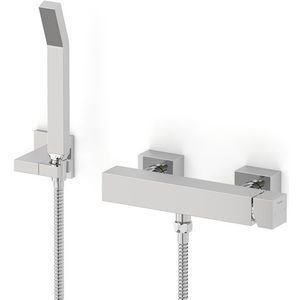 Cubic opbouw douchekranenset | Chroom Mengkraan met handdouche 1 stand