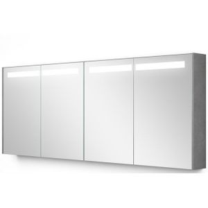 Spiegelkast Met Verlichting Modulo 180x70cm Lichtgrijs Beton