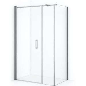 Diamond Douchecabine | 120x80 cm Chroom Helder glas Draaideur Rechthoek