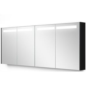 Spiegelkast Met Verlichting Modulo 180x70cm Mat Zwart