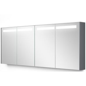 Spiegelkast Met Verlichting Modulo 180x70cm Middengrijs