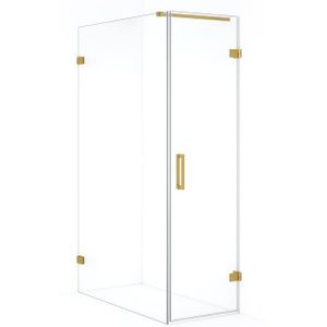 Diamond Douchecabine | 110x60 cm Goud Helder glas Draaideur Rechthoek