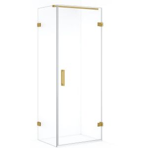 Diamond Douchecabine | 80x50 cm Goud Helder glas Draaideur Rechthoek