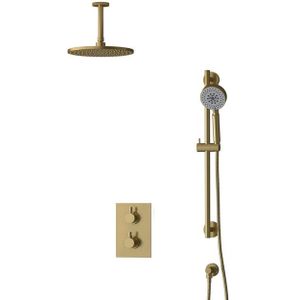 Radius Regendouche Inbouw | Goud 25 cm Regendouche Thermostatisch