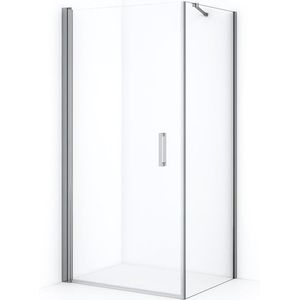 Diamond Douchecabine | 90x80 cm Chroom Helder glas Draaideur Rechthoek