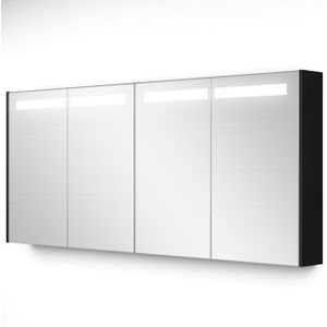 Spiegelkast Met Verlichting Modulo 160x70cm Mat Zwart