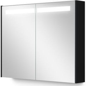 Spiegelkast Met Verlichting Modulo 90x70cm Mat Zwart
