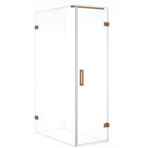 Diamond Douchecabine | 110x60 cm Koper Helder glas Draaideur Rechthoek