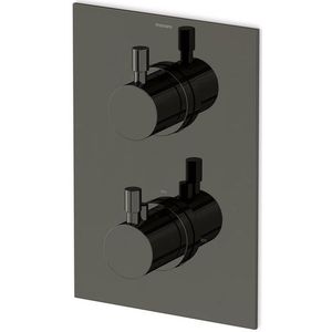 Inbouw Douchekraan Radius Black Chrome, Thermostatisch, Zwart Chroom