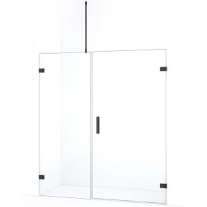 Diamond Douchedeur | 165 cm Zwart chroom Helder glas Draaideur