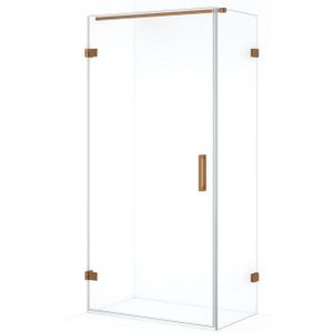 Diamond Douchecabine | 100x50 cm Koper Helder glas Draaideur Rechthoek