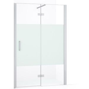 Diamond Douchedeur | 110 cm Chroom Helder met matte strook Draaideur