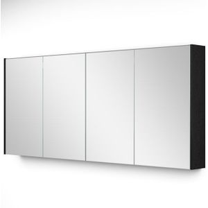 Spiegelkast Met Verlichting Modulo 160x70cm Zwart Eiken