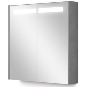 Spiegelkast Met Verlichting Modulo 70x70cm Lichtgrijs Beton