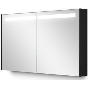 Spiegelkast Met Verlichting Modulo 120x70cm Zwart Eiken