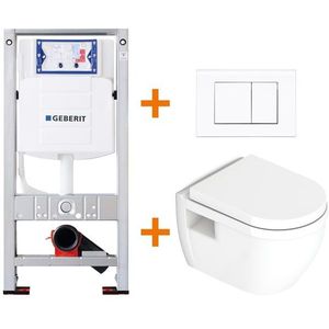 Toiletset Glans wit met Easy Clean + Geberit UP320 inbouwreservoir