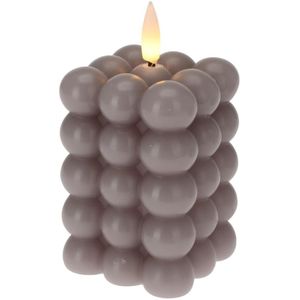 Nampook - LED Kaars - Grijs/Warm Wit - 6x8,8 cm