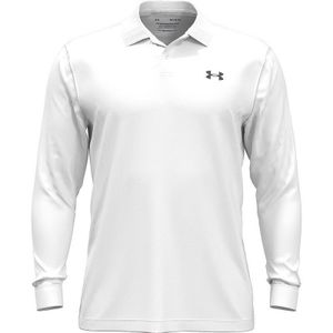 Under Armour Performance 3.0 LS heren golf poloshirt (wit)
