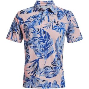 Under Armour Playoff 2.0 heren golfpolo shirt (Red Tint-Victory Blue-Academy)