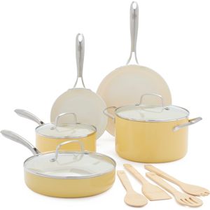 GreenLife Artisan Geel 12-delige pannenset - inductie - anti-aanbak - PFAS-vrij