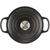 LE CREUSET RONDE BRAAD/STOOFPAN 24CM MAT ZWART