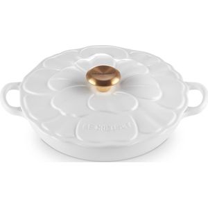 Le Creuset - CAMPAGNARD BLOESEM SIGNATURE - WIT -26cm/ 2,2ltr