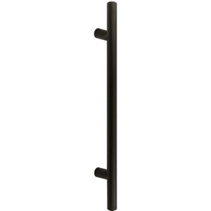 Handgreep T-model rond schuin 30x300x460 mm - mat zwart