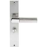 Deurkruk Rhodos op rechthoekig langschild WC63/8mm - RVS