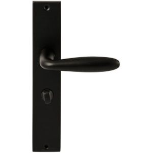 Deurkruk Istanbul op rechthoekig langschild WC63/8mm - zwart