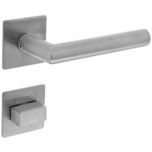 Intersteel Deurkruk Hoek 90° op vierkant magneetrozet met toilet-/badkamersluiting - RVS