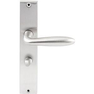Deurkruk Istanbul op rechthoekig langschild WC63/8mm - RVS