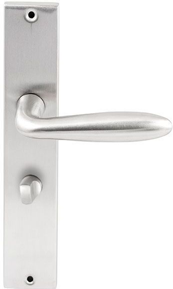 Deurkruk Istanbul op rechthoekig langschild WC63/8mm - RVS
