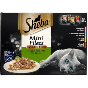 Sheba Mini Filets In Saus Mix Selectie 12 stuks