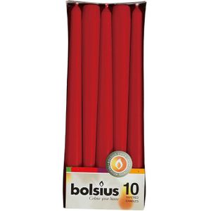 Bolsius Gotische Kaarsen Rood 10 stuks