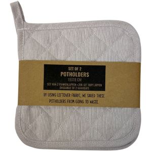 Pannenlap Creme 18x18cm 2 stuks