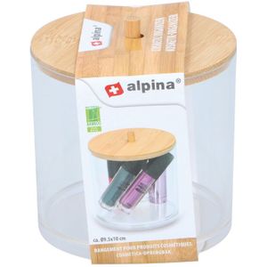 Cosmetica organizer bamboe - Ronde opberg doos - Make up opberg bak Met Bamboo
