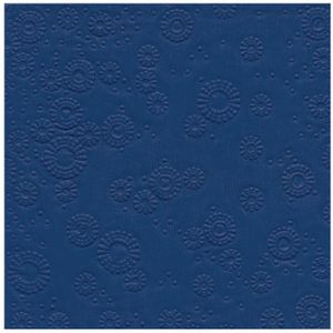 Paper+Design Servet 3-laags 25x25cm Moments Relief Blauw 16 stuks