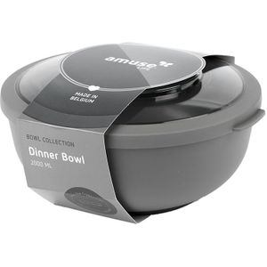 Amuse Life Lunch Bowl - Lunchbox - Vershouddoos met Tritan Deksel - Onverwoestbaar - 2000 ml - Grijs