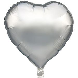 Ballon Folie Hart Zilver 45cm
