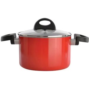 Kookpan - Rood - Roestvrijstaal