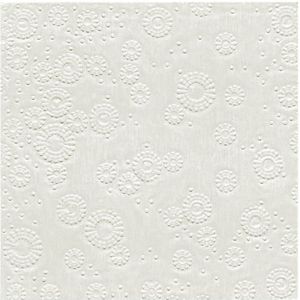 Paper+Design Servet 3-laags 25x25cm Moments Relief Wit 16 stuks