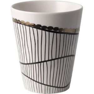 Gusta Beker Fika Wit/Zwart/Goud 300ml