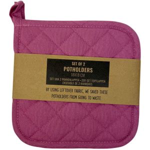 Pannenlap Roze 18x18cm 2 stuks