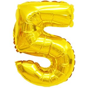 Ballon Folie Cijfer 5 Goud 45cm