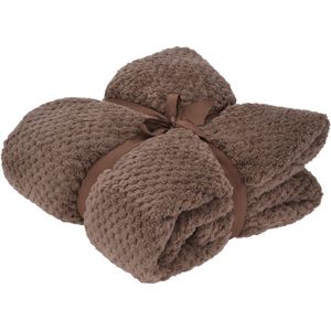 H&S Plaid Fleece Taupe 130x170cm