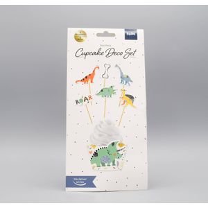 Dino Cupcake Decoratie Set (12 delig) (Folat)