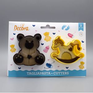 Teddybeer en Hobbelpaard Uitstekers Set (2 delig) (Decora)