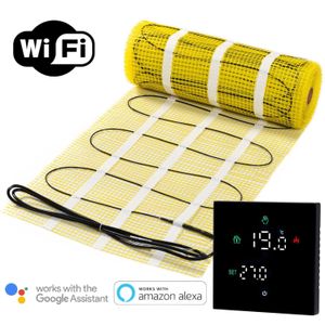 22 m², Kleur thermostaat: Wit - Pro-series Complete set,  150 watt per m², met wifi thermostaat - elektrische vloerverwarming matten