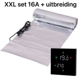 XXL complete folie vloerverwarming set 150 watt met 16A wifi thermostaat + load module, 25 m²
