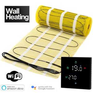 3 m², Zwart - Pro-series Complete set, wand en muur verwarming,  met wifi thermostaat - elektrische vloerverwarming matten